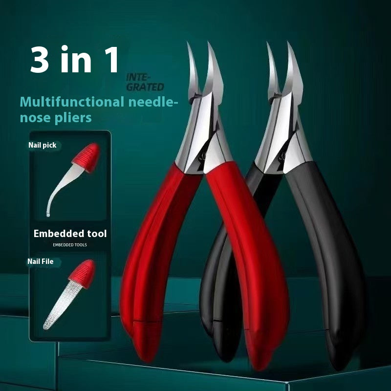 Ingrown Nail Bent Nose Pliers for Pedicure Nail Cuticle Care - Stainless Steel