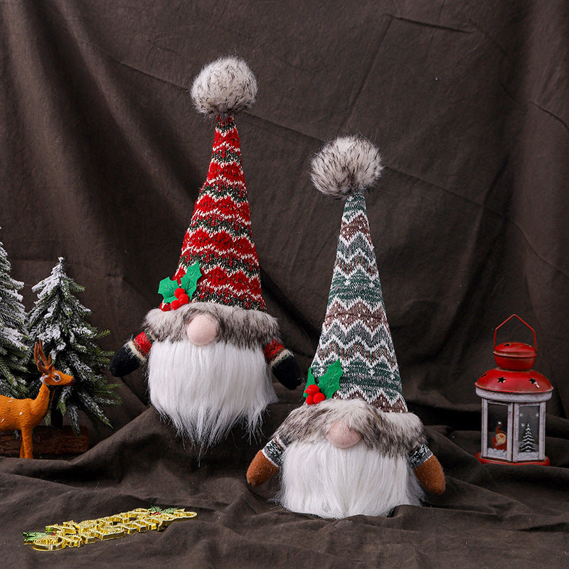 Glowing Knitting Doll Ornaments Christmas Plush Decor Faceless Rudolph