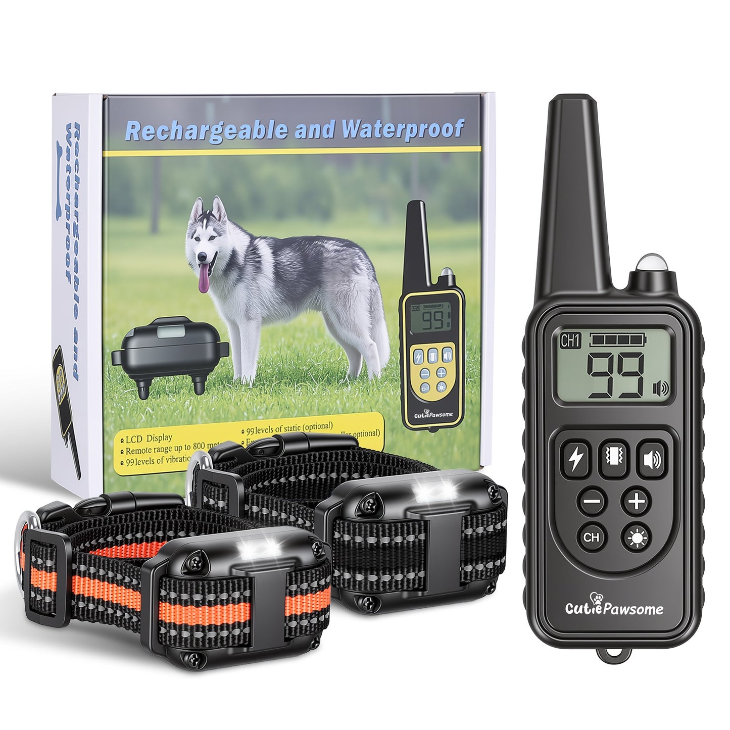 Dog Training Collar with Remote - Waterproof, Long Range, Multi-Mode
