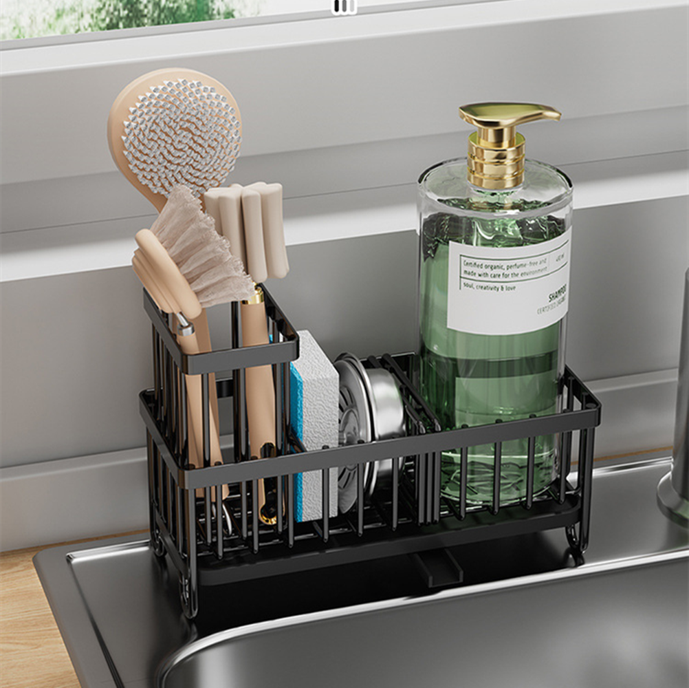 Kitchen Sink Rack Sponge Holder Soap Dish Drain Storage Organizer
