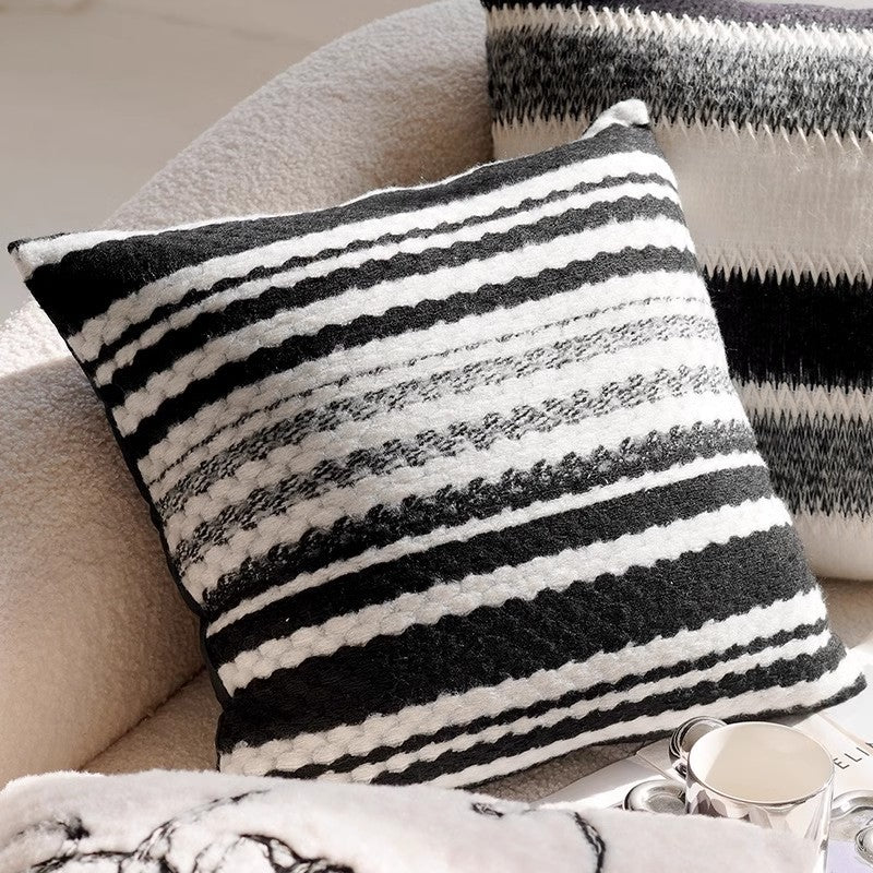 Modern Black and White Decorative Throw Pillow Cover Set - Various Styles and Sizes