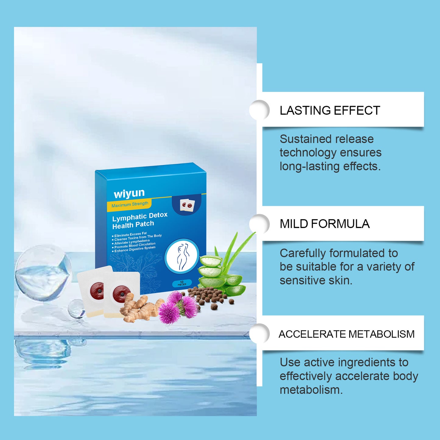Body Shape Moisturizing Patch - 10 Count Abdominal Care Treatment