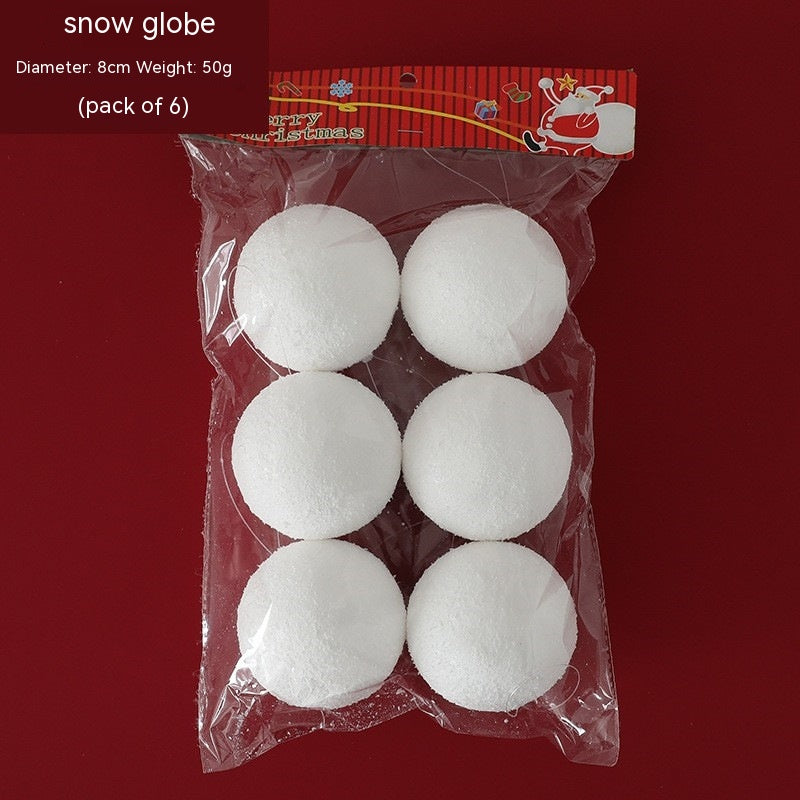 Christmas Tree Ornaments Snowball Set - White Foam Holiday Decor
