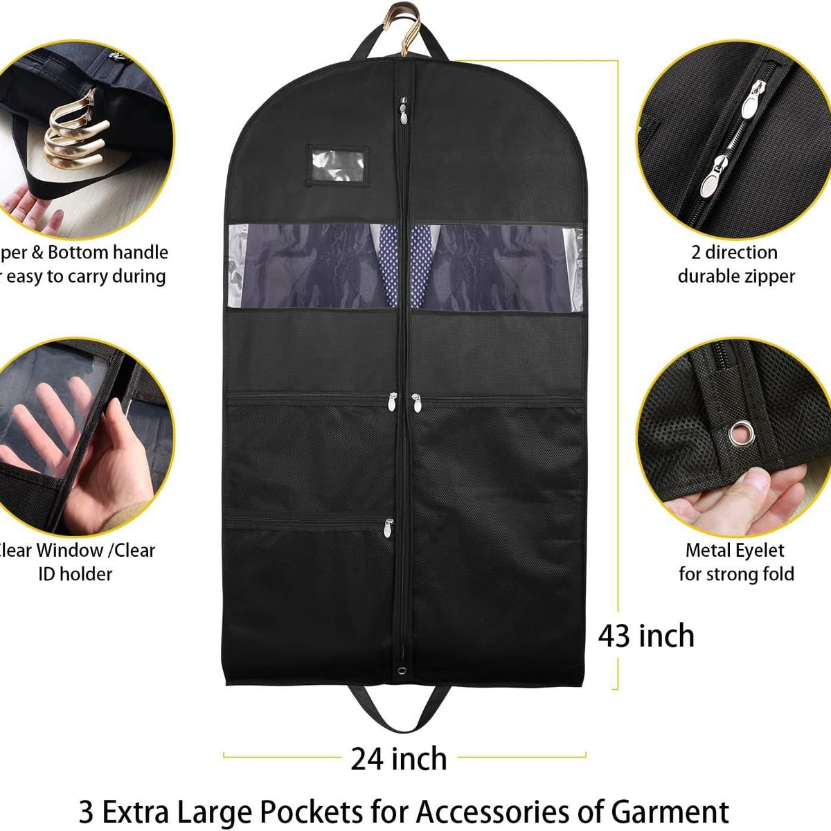 Large Capacity Hanging Storage Bag for Clothes Suit Dust Cover Organizer