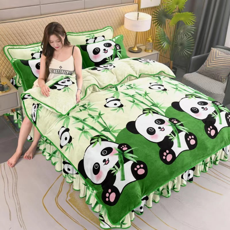 Double-Sided Milk Fiber Bedding Set - Extra Thick Home Textiles