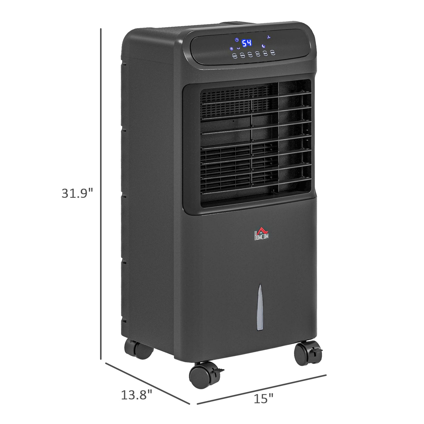 3-in-1 Portable Evaporative Air Cooler with Remote, Oscillating, Timer - Black