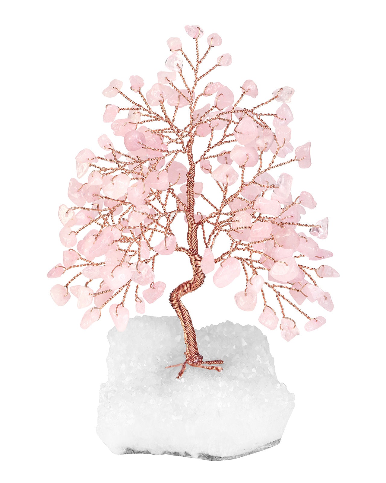 Crystal Tree Ornament with Gravel Base - Small Decorative Winding Tree for Home & Garden