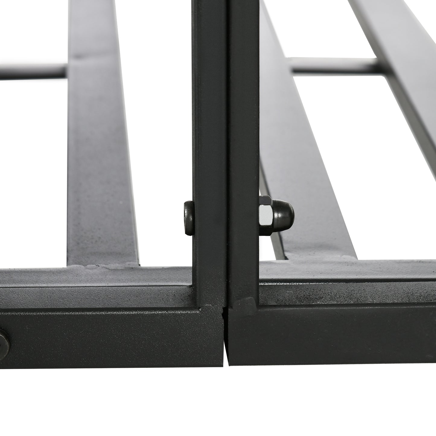 Metal Garden Footbridge with Safety Siderails - Black 1040x860x180mm