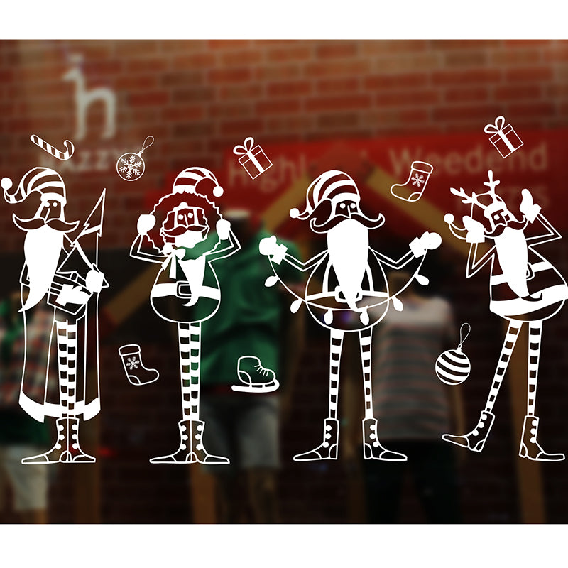 Festive Glass Window Stickers for Holiday Decor - Christmas Festival Decorations