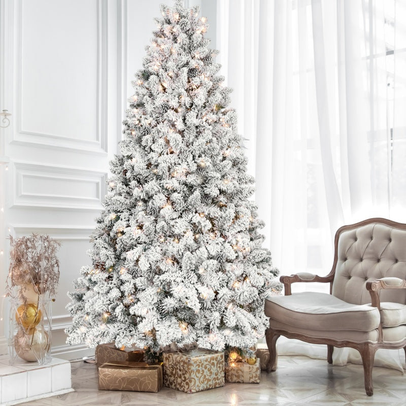 PVC Christmas Tree with Warm Lights and Pine Cones - Multiple Heights