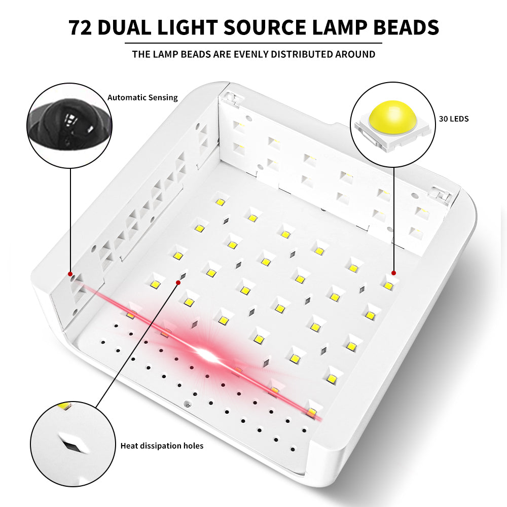 Professional 2-in-1 UV LED Nail Lamp with Arm Rest - White