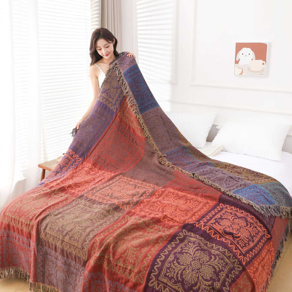 Multi-Layer Cotton Gauze Blanket for Sofa and Home Decor