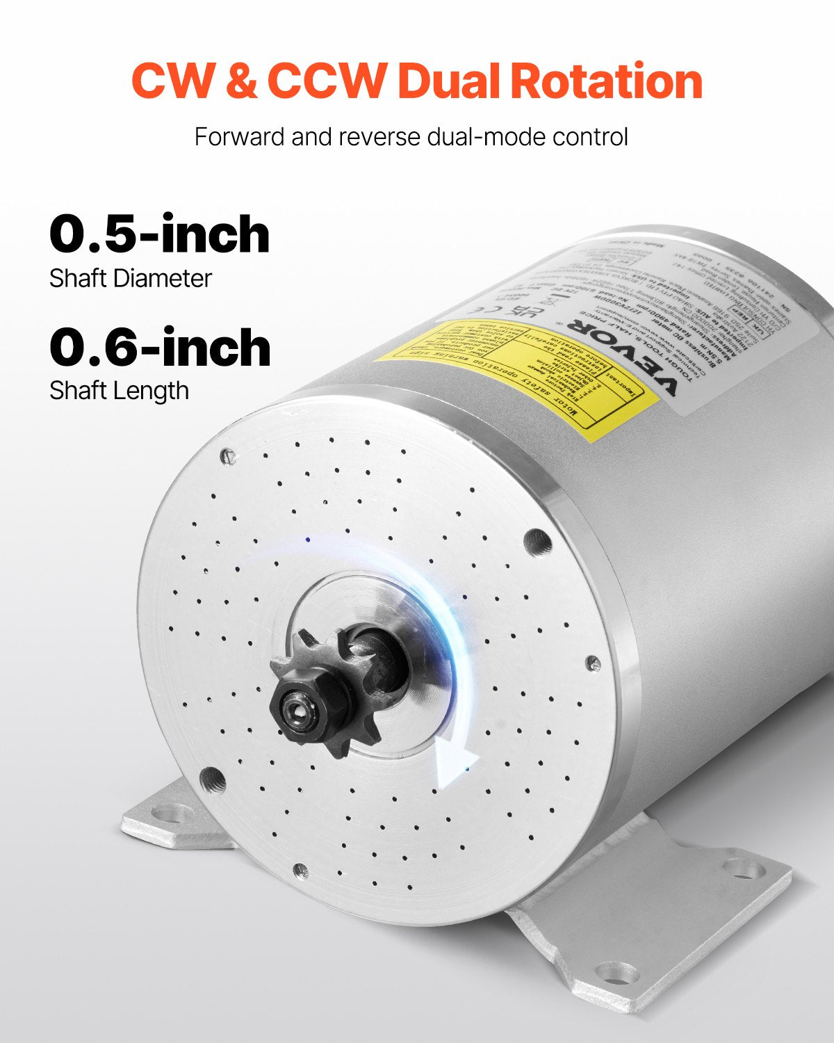 3000W Brushless DC Electric Motor Kit 72V for E-Bikes & Scooters - Silver