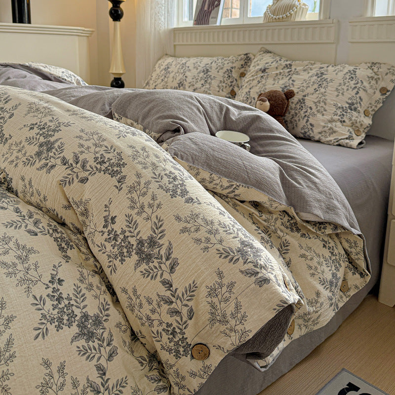 Thickened Cotton-Linen Bedding Set - Multiple Sizes & Styles