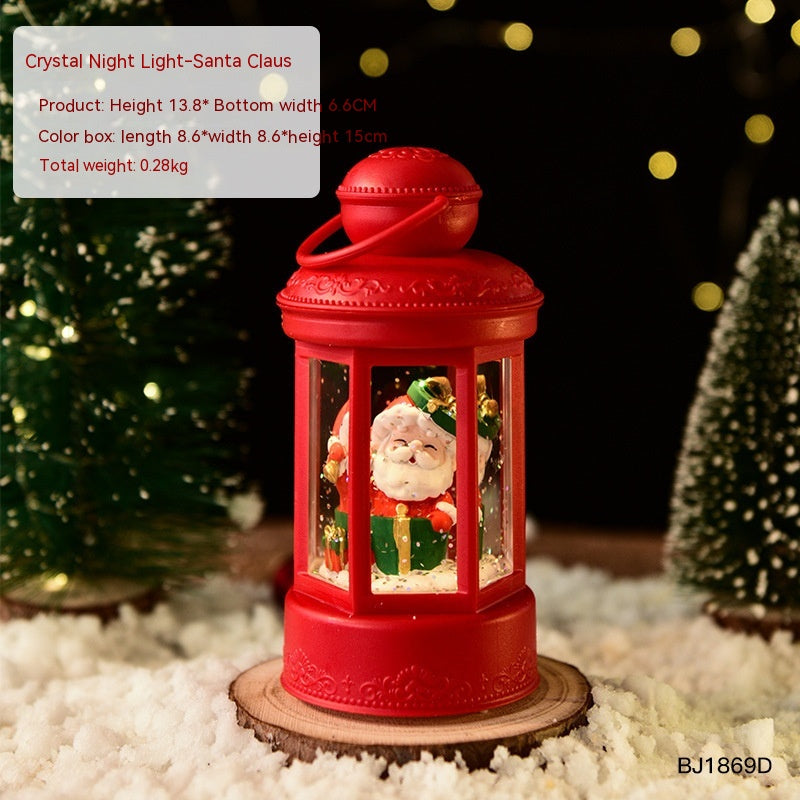 Christmas Night Light Lantern with Santa Claus and Festive Designs