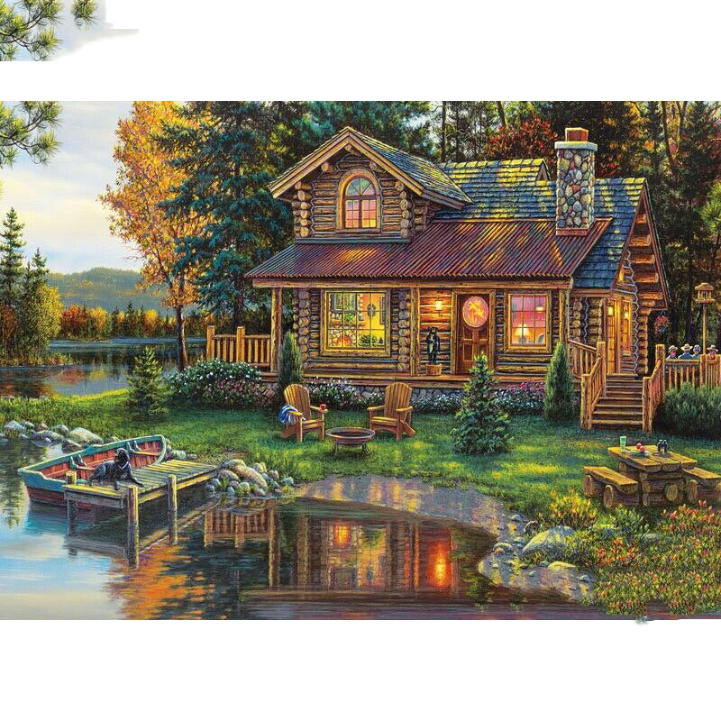 Cross Embroidery Art Kit - Scenic Diamond Painting for Home Decor