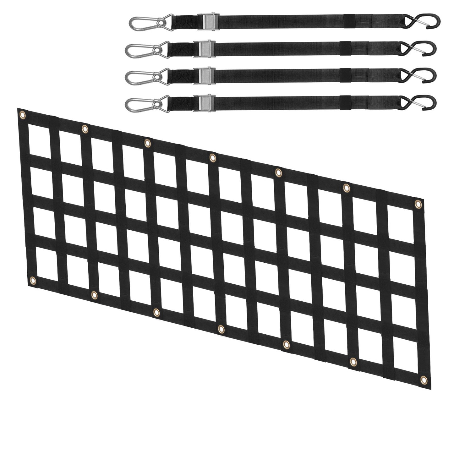 60x18 Inch Heavy Duty Pickup Truck Tailgate Net Black for Full-Size Trucks