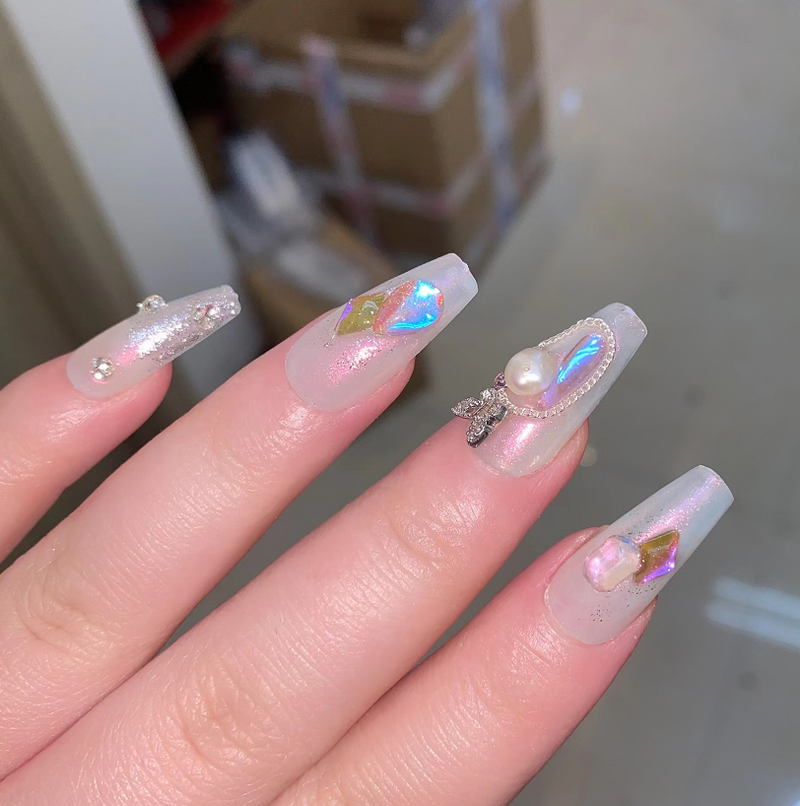 Aurora Nail Patches with Glue - Multiple Sizes