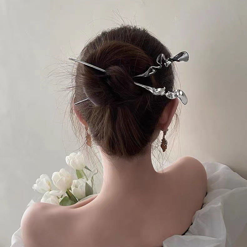 Retro Metal Hairpin for Hair Accessories - Silver & Gun Black Styles