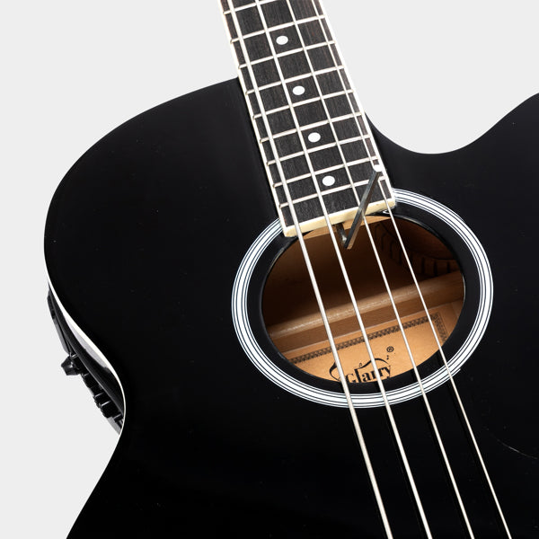 4-String Electric Acoustic Bass Guitar with EQ - Black