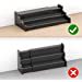 3-Layer Retractable Bamboo Spice Rack Black Trapezoidal Kitchen Organizer