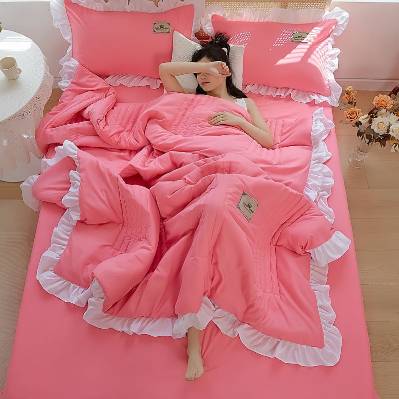 Korean Style Cotton Summer Blanket - Washed Cotton Bedding 200x230cm