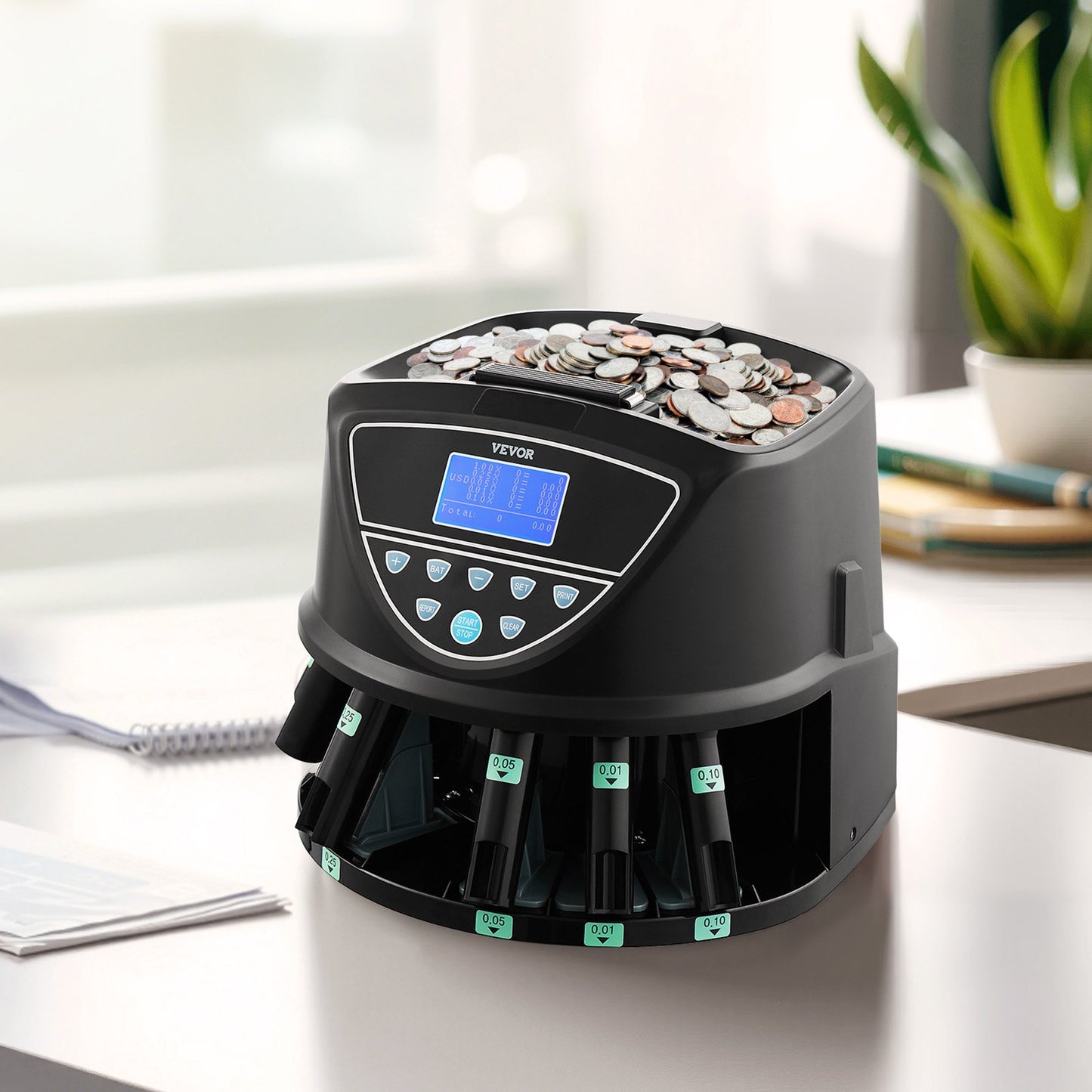 Coin Counter and Sorter Machine - Sorts Up to 300 Coins/Min
