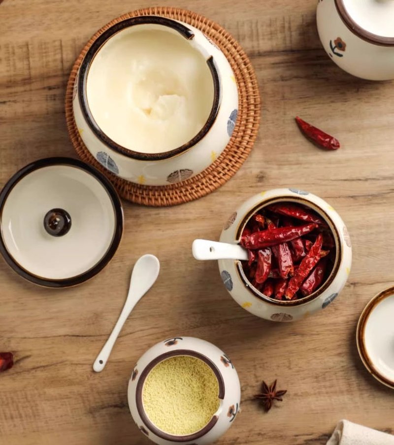 Ceramic Lard Jar with High-Temperature Resistance for Kitchen Storage