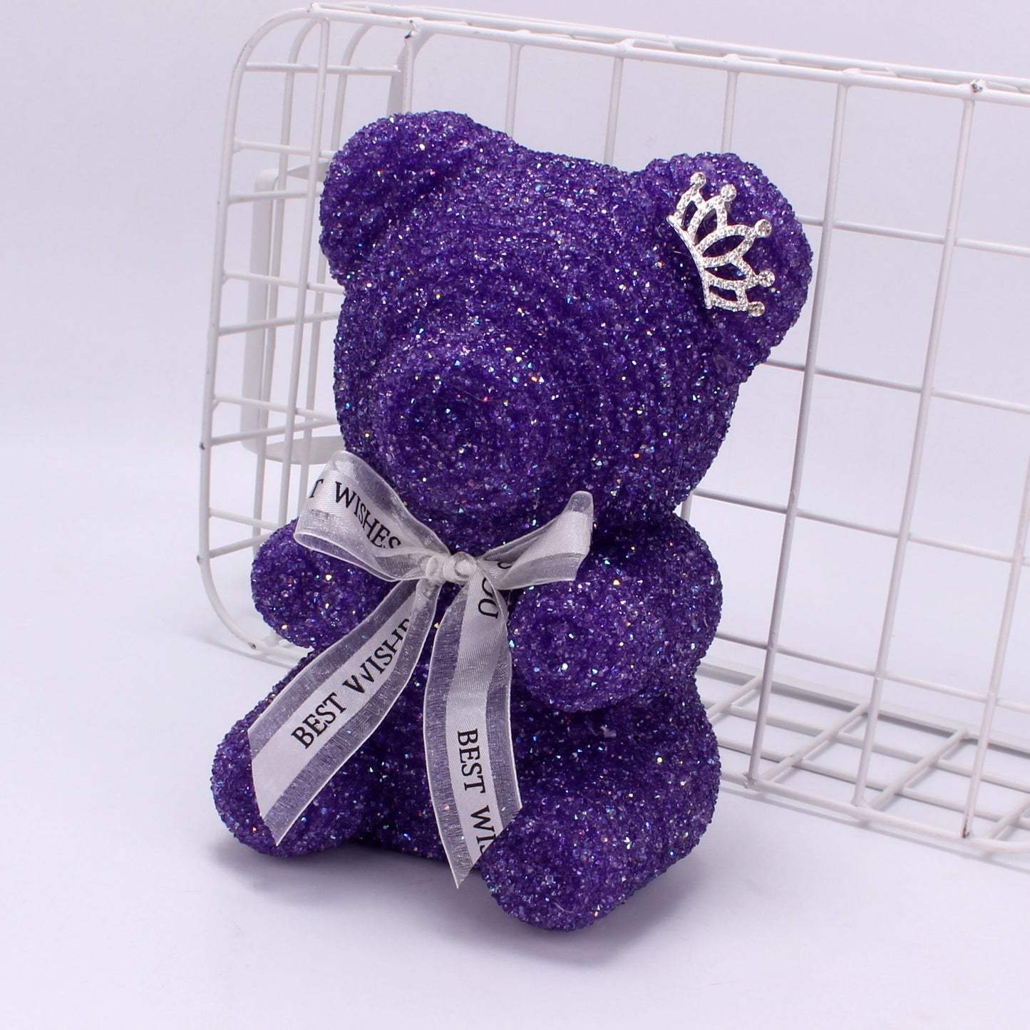 Decorative Crystal Diamond Bear Birthday Gift Crown Foam Bear for Party Decor