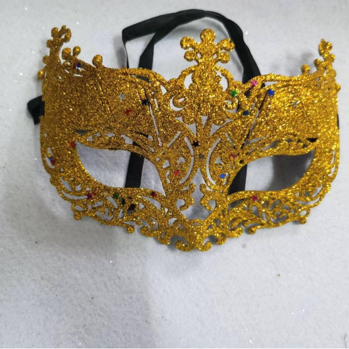 Gold Half Face Mask for Parties and Costumes - Bright Gold, Free Size