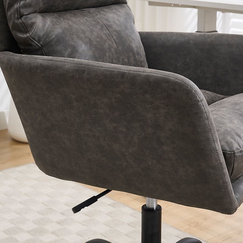 Adjustable PU Leather Office Chair - Gray