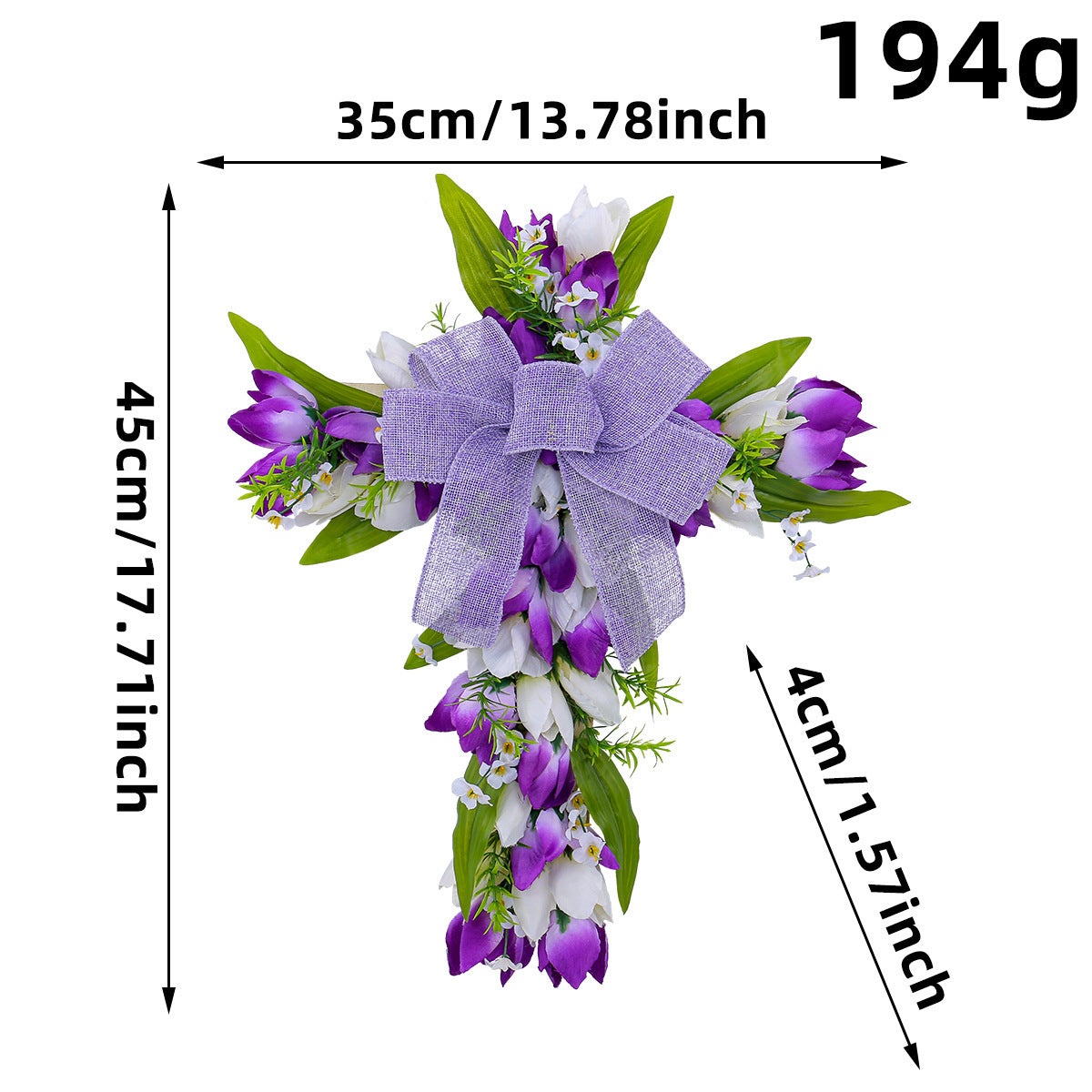 Emulational Flower Vine Circle Decor Door Wall Pendant - Home & Garden