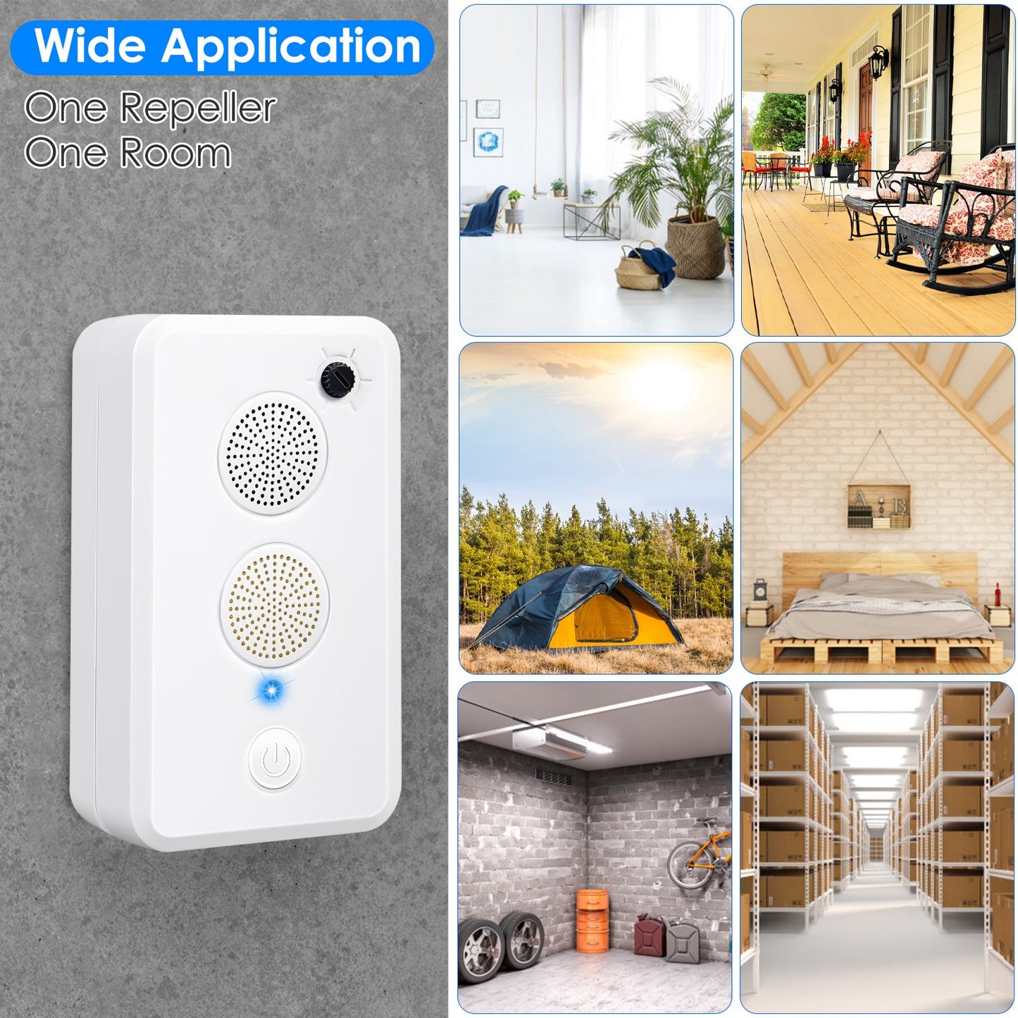Rechargeable Ultrasonic Pest Repeller 2/4 Pack for Bats Mice Birds Indoor Outdoor