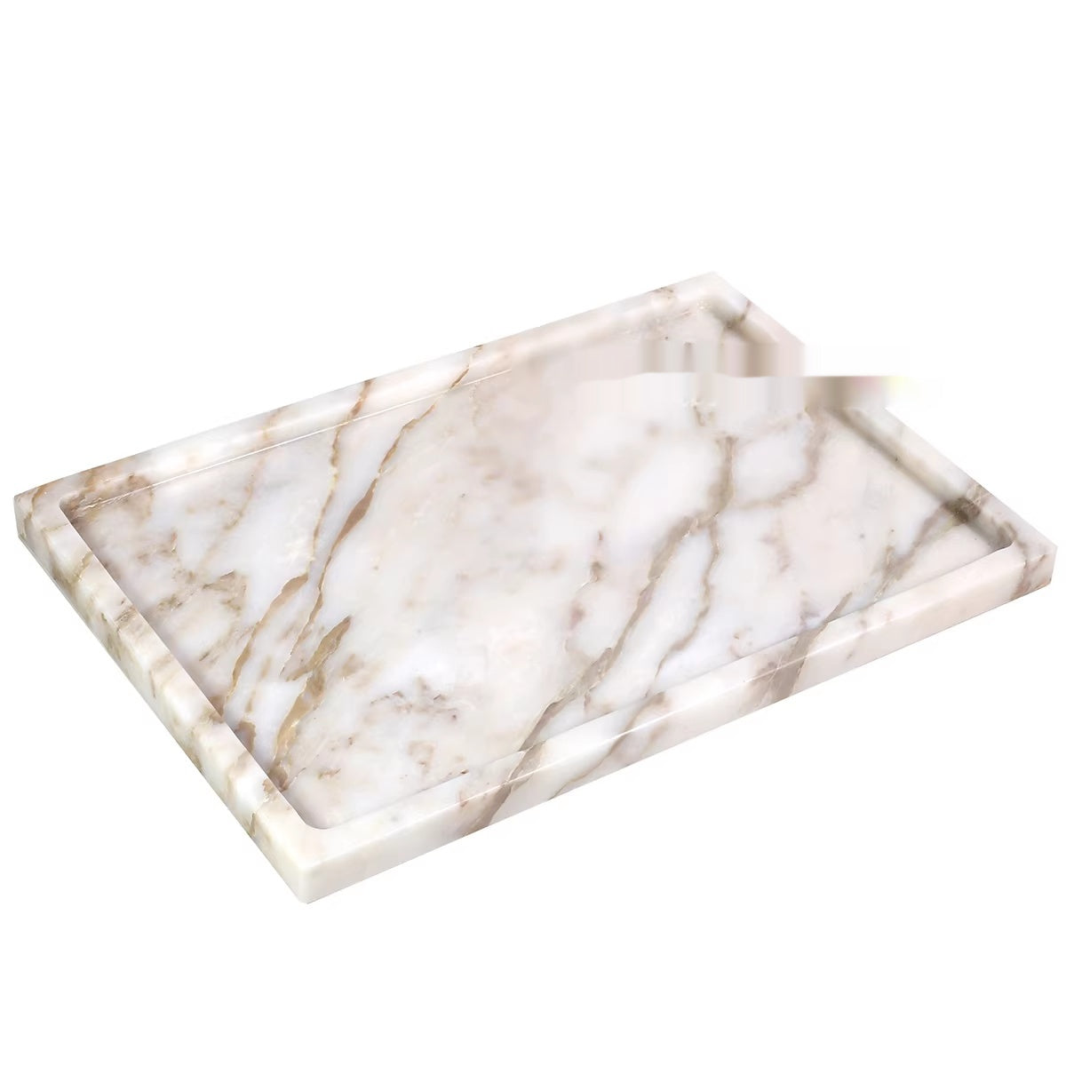 Natural Marble Bathroom Storage Tray Rectangular Organizer - Large Variety