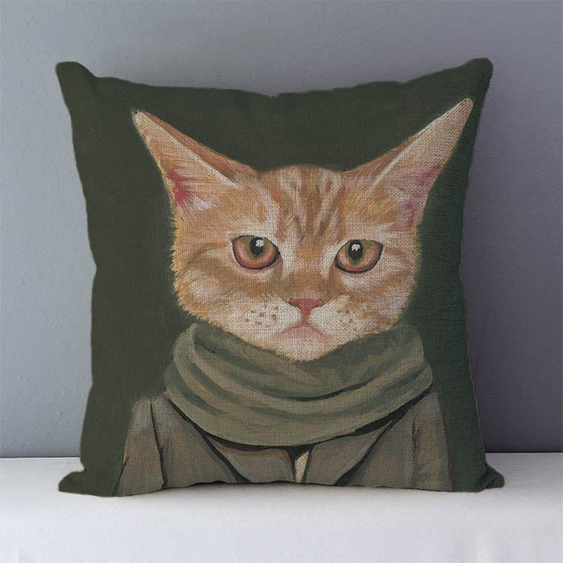 Cartoon Style Cotton Pillow Cover - 45x45cm Decorative Cushion Case