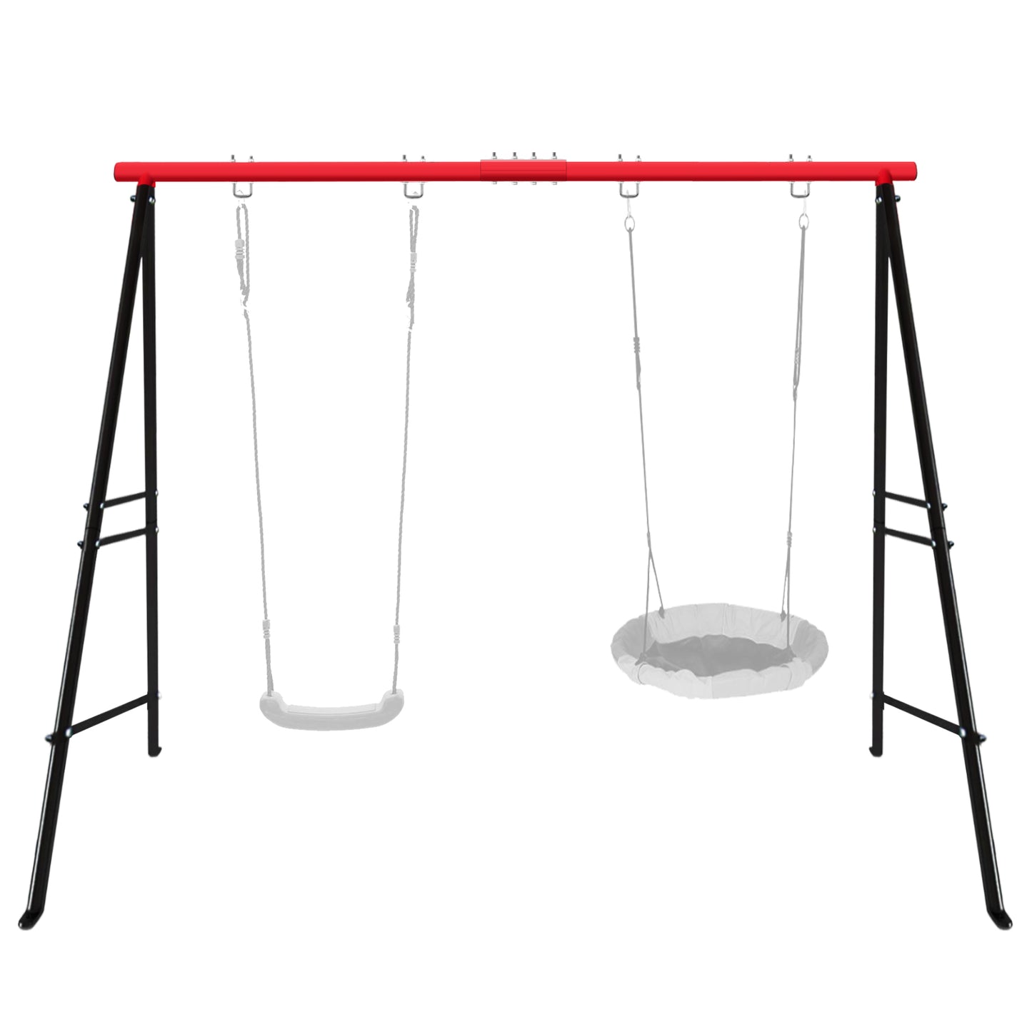 Heavy-Duty A-Frame Swing Stand for Indoor & Outdoor Use - Red