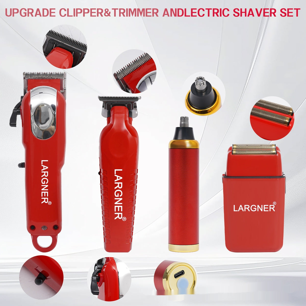 Rechargeable Electric Shaver with LED Display & Floating Head