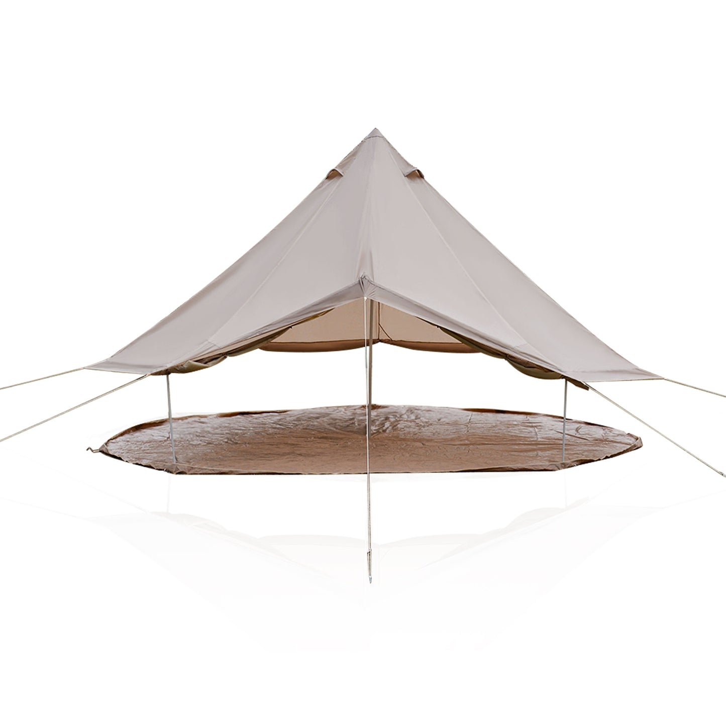 Beige 4-Season Bell Tent 13.1FT - Waterproof Family Camping Yurt