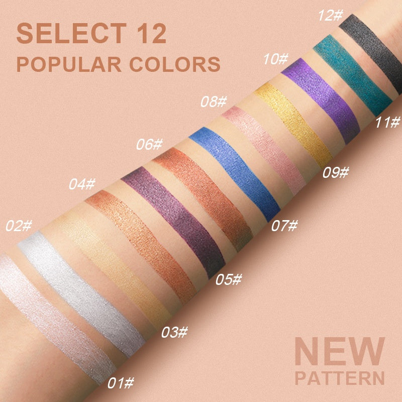 12-Piece Eyeshadow Stick Set - Pearlescent Eye Makeup Pen Kit