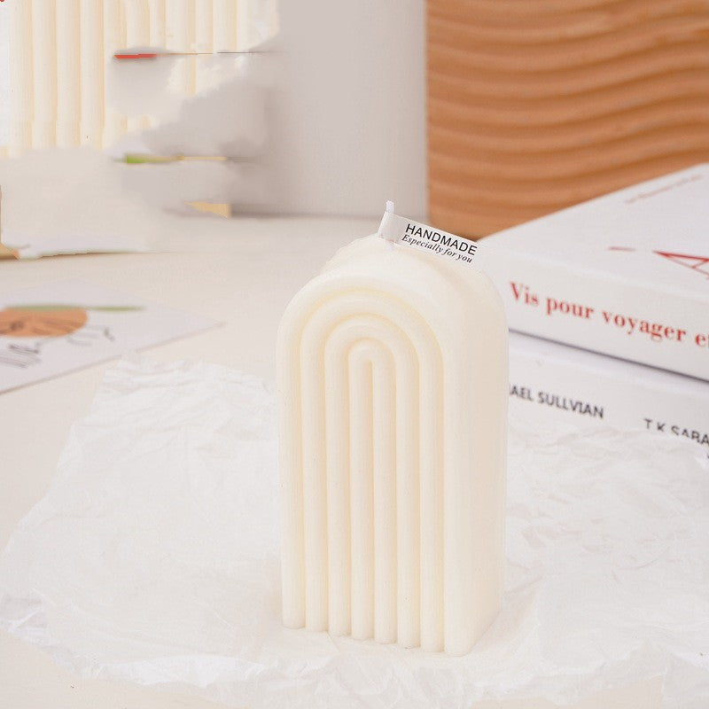 Geometric Arch Soy Wax Aromatherapy Candle - Handcrafted Home Fragrance