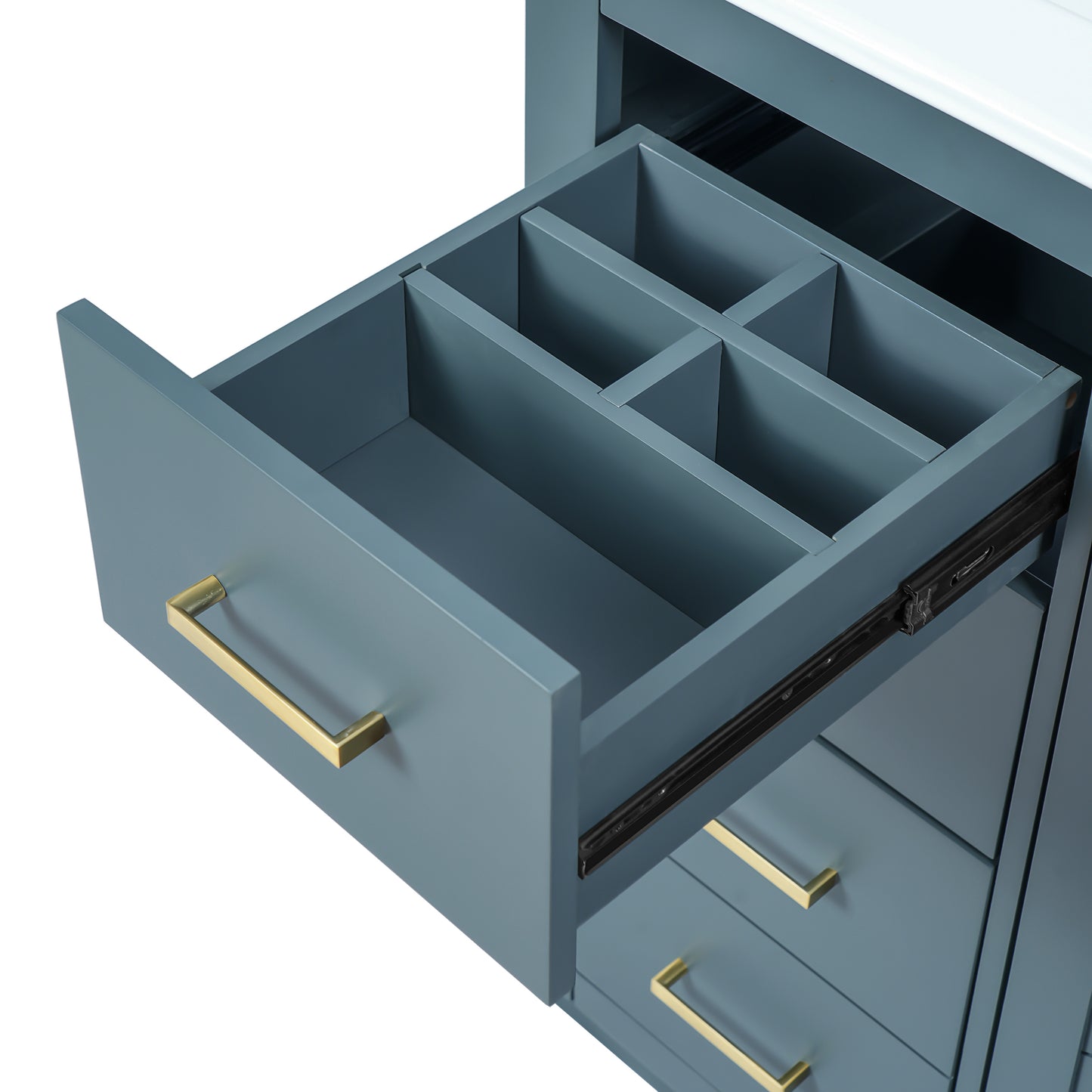 36-Inch Blue Bathroom Vanity with Ceramic Sink & Storage Cabinet