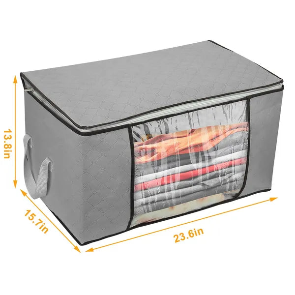 2Pcs Clothes Storage Bag 90L Large Capacity Foldable Closet Organizer