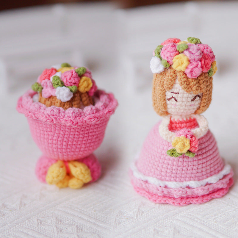 Wedding Bridal Flower Hanging Ornaments Set - White Green Pink Colors