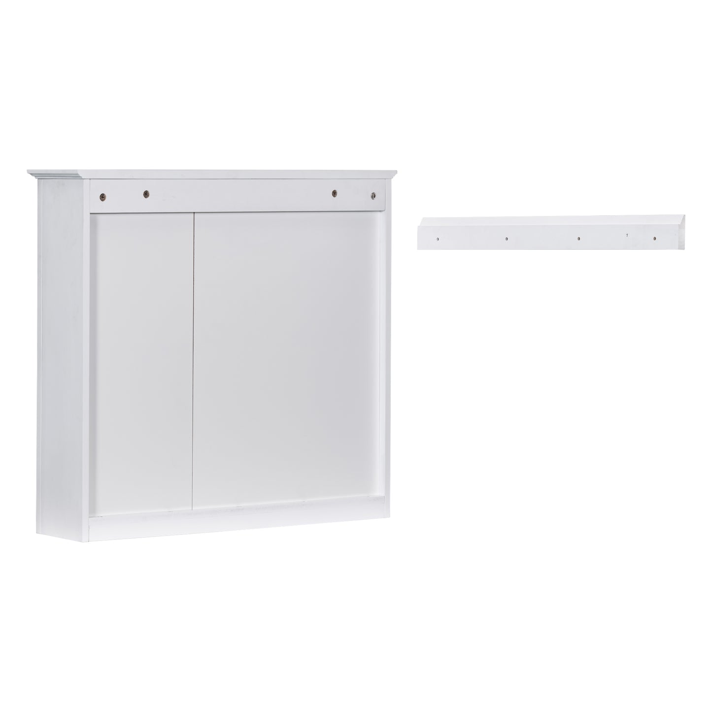 30'' Modern Bathroom Vanity with Sink & Mirror Cabinet - White