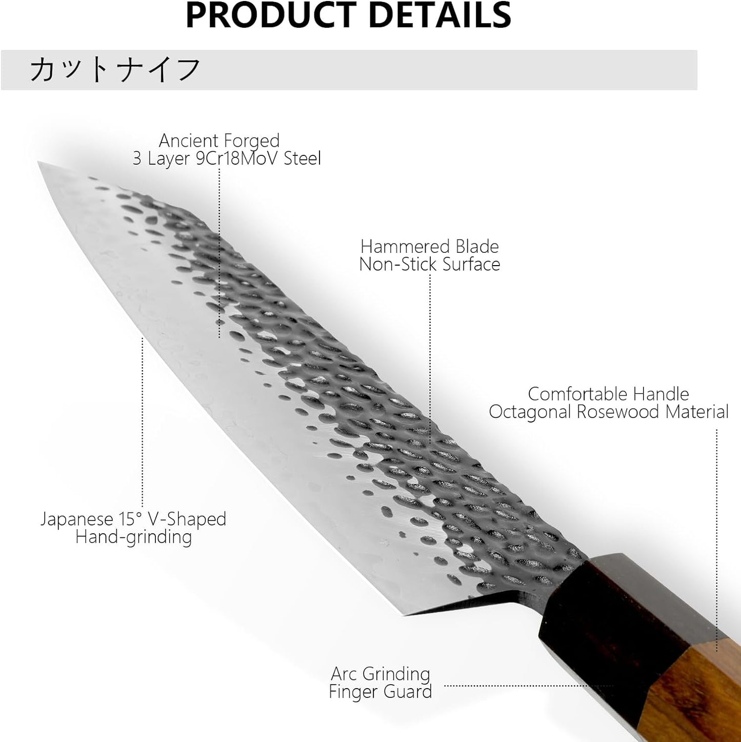 8-Inch Gyuto Knife - Professional Japanese Chef Knife - High Carbon Steel Blade