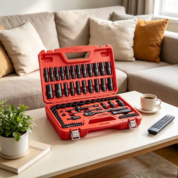 Impact Socket Set 3-8 Inch 96-Piece Heavy-Duty Tool Kit