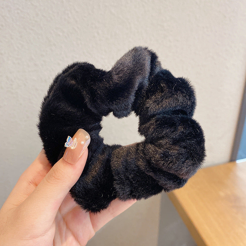 Winter Plush Pork Intestine Hair Ring - Colorful Hair Accessory for Women