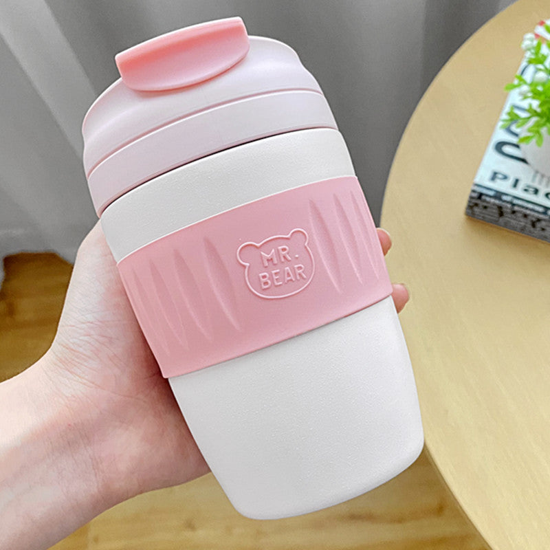 High-Value Stainless Steel Vacuum Flask with Straw - 370ml Portable Insulated Bottle