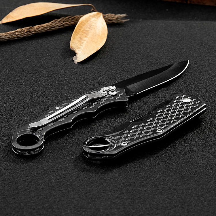 Portable Folding Survival Knife with Self-Defense and Cutter Features