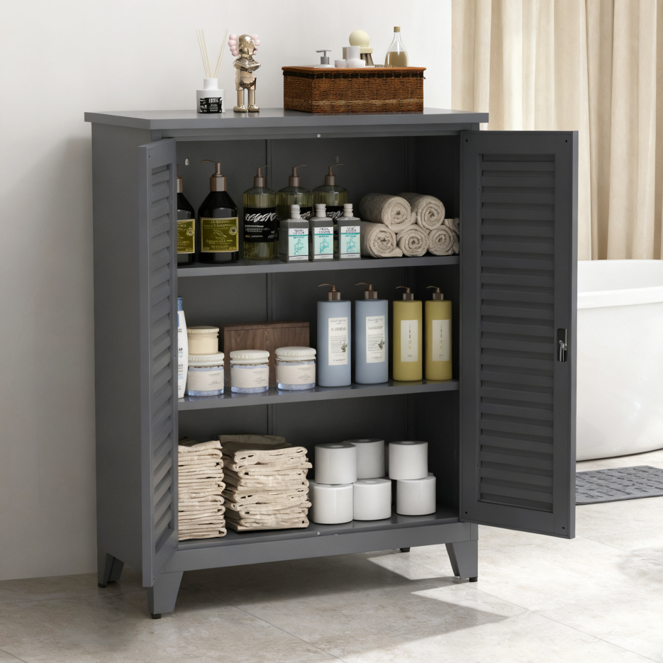 47'' Tall Metal Tool Storage Cabinet - Slate Color